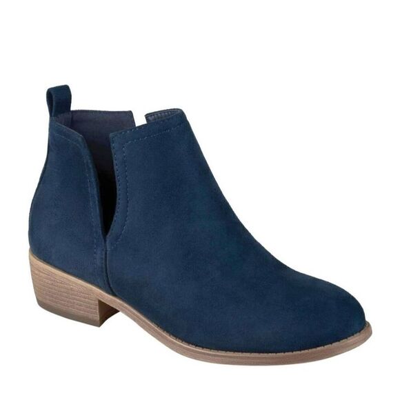 Journee Women's Collection Rimi Ankle Bootie Blue Faux Suede 9 (c) - Picture 1 of 11